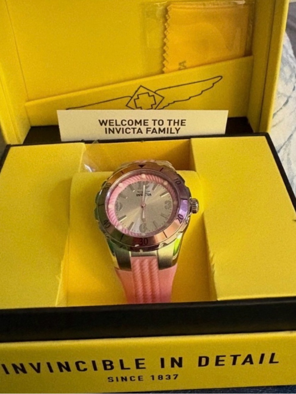 Invicta Women’s Pink and Silver Silicone Strap Watch